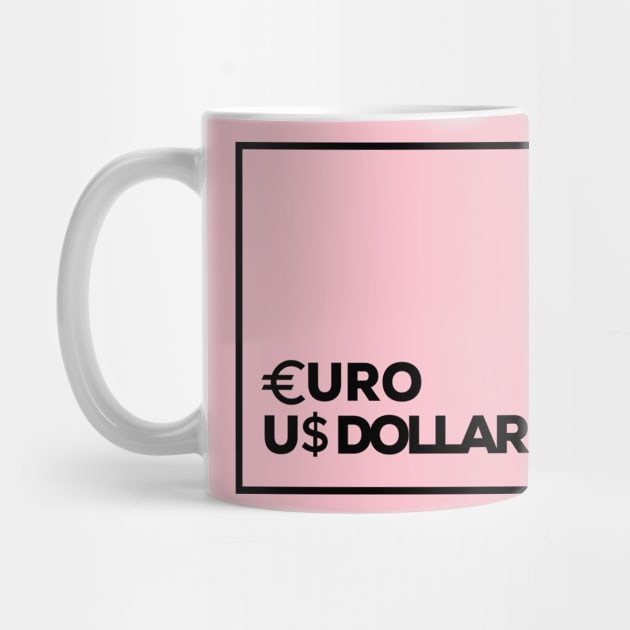 Euro Dollar Square Box Black by NikiRaak Designs